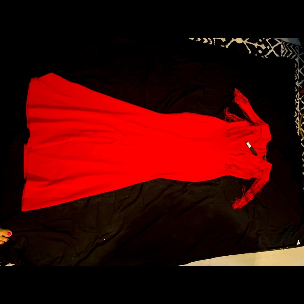 NWT-Red Boutique Long Fringe Dress dress